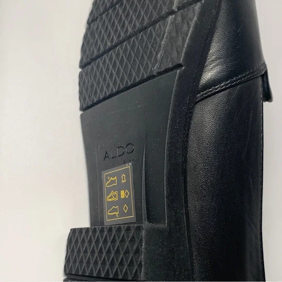 NEW ALDO Women's Slip on Black Genuine Leather Loafers Size 6 Flats Shoes - Picture 13 of 14